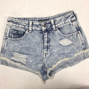 Kendall & Kylie Distressed High-Waisted Shorts